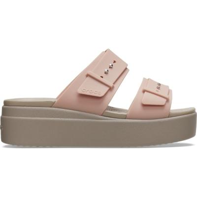 Sandália crocs brooklyn sandal lowwdg pale blush