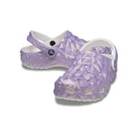 Sandália crocs classic iridescent geo clog white