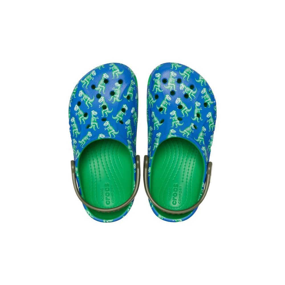 Sandália crocs baya graphic clog t blue bolt/multi - 4
