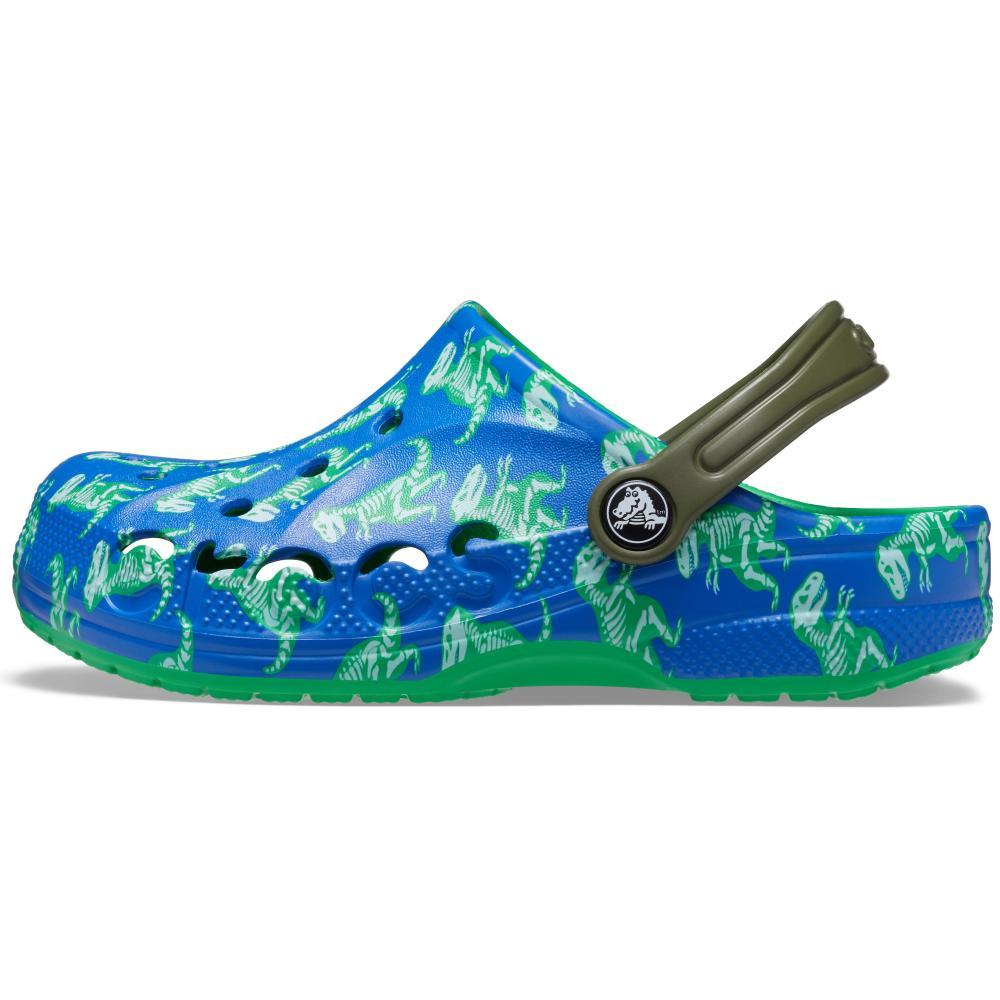 Sandália crocs baya graphic clog t blue bolt/multi - 5