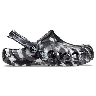 Sandália crocs baya marbled clog black/white