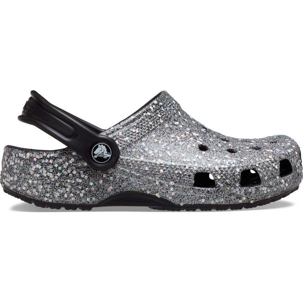 Sandália crocs classic clog glitter infantil multi/black - 1