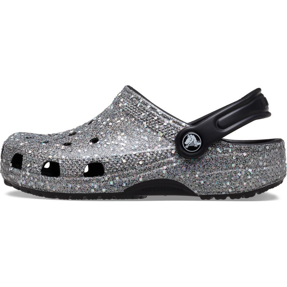 Sandália crocs classic clog glitter infantil multi/black - 3