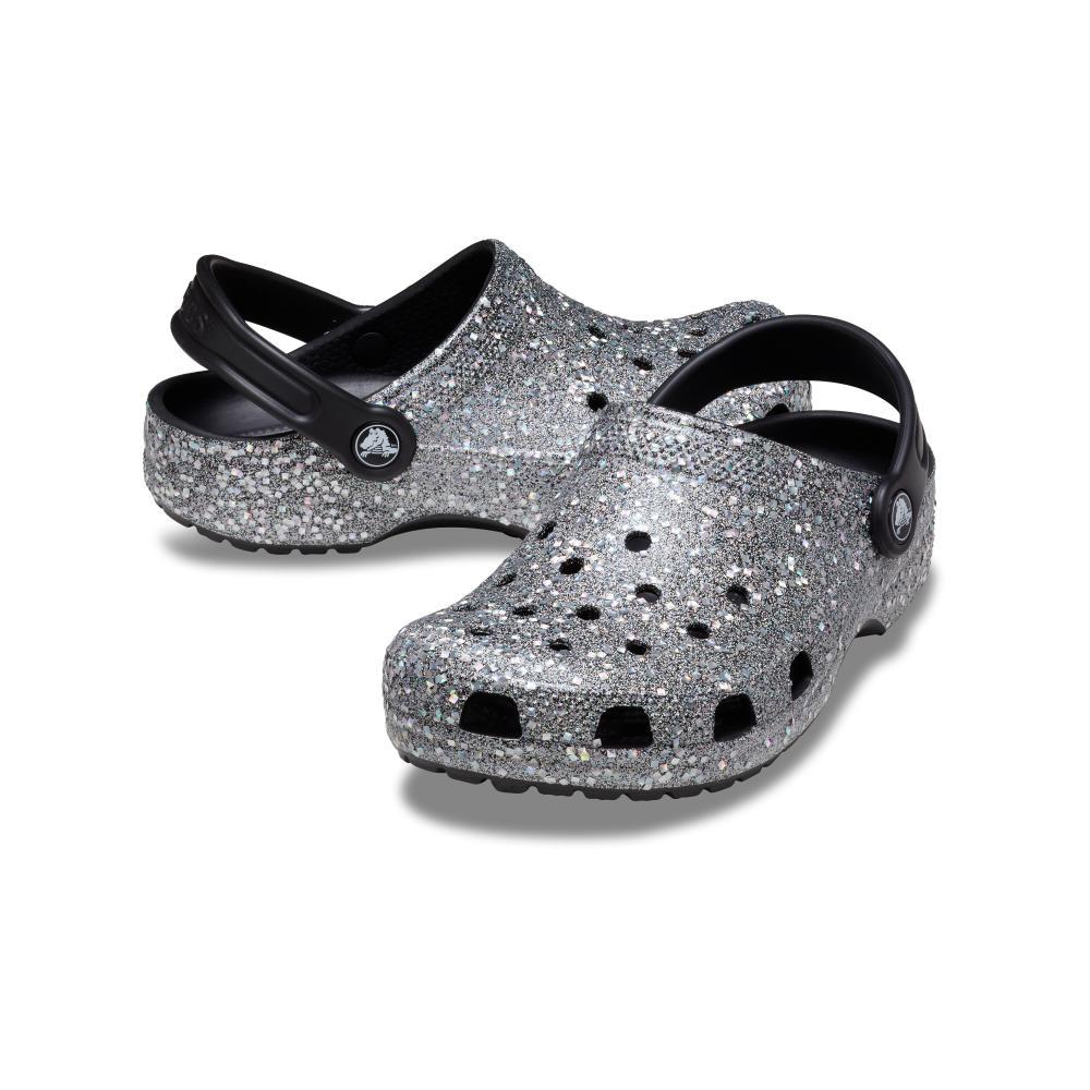 Sandália crocs classic clog glitter infantil multi/black - 4