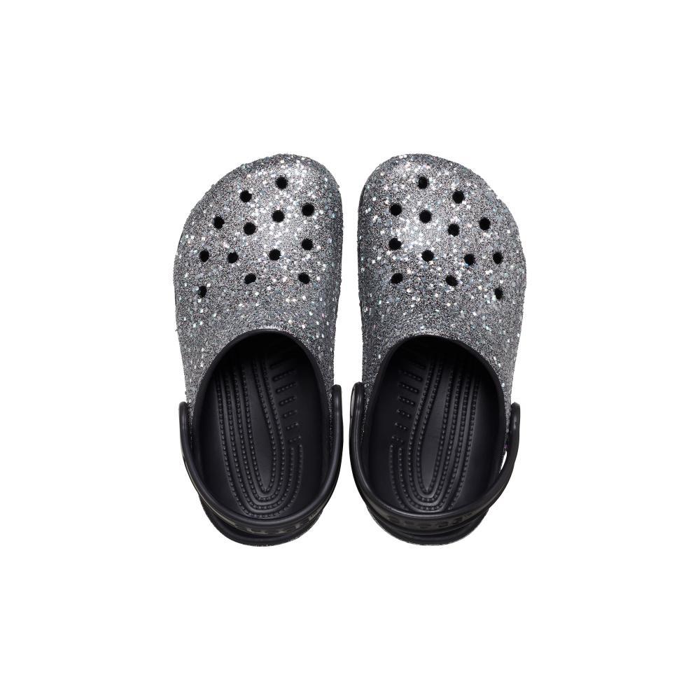 Sandália crocs classic clog glitter infantil multi/black - 5