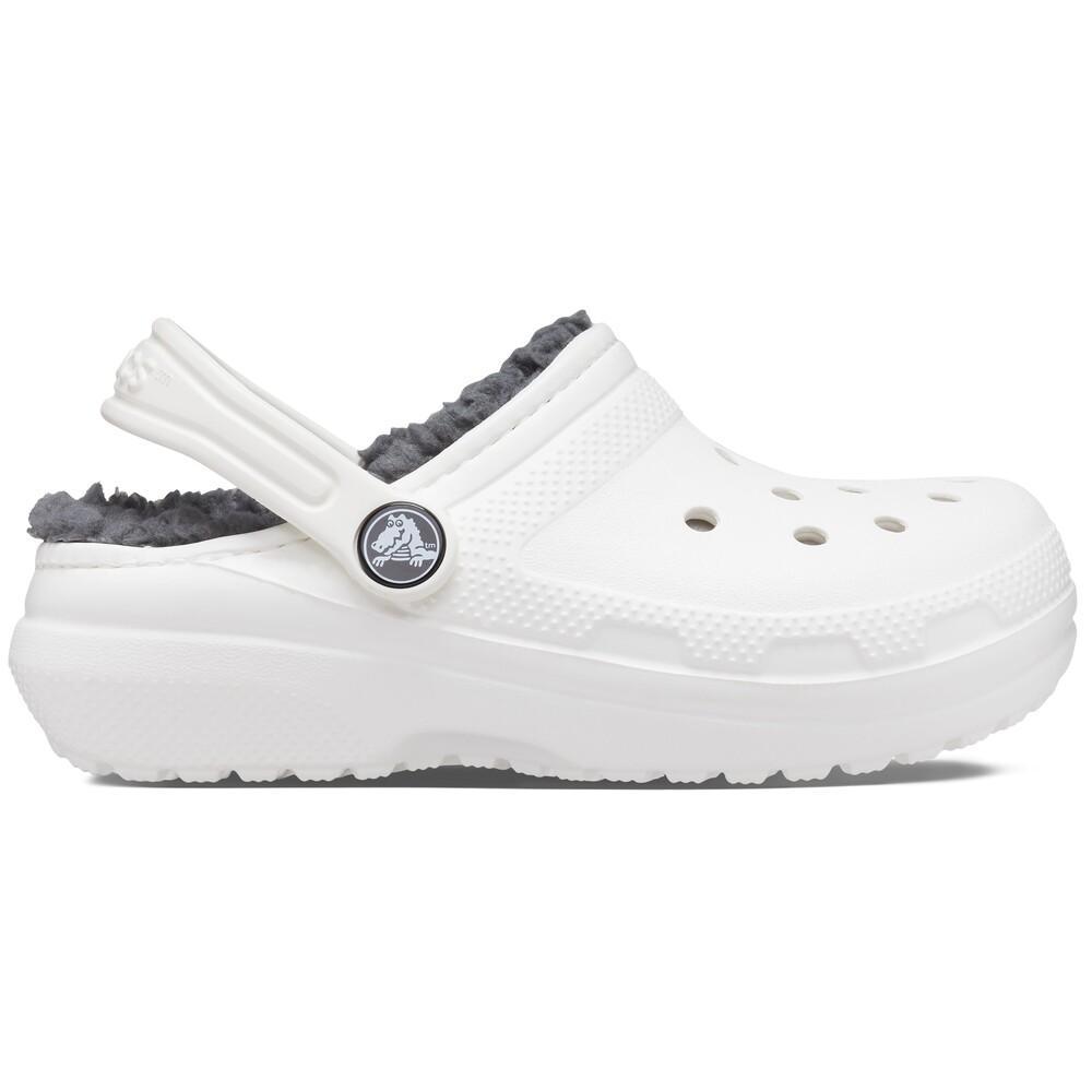 Sandália crocs classic lined clog infantil white/grey - 2