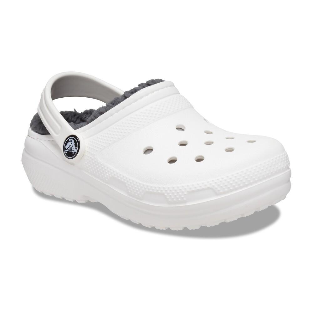 Sandália crocs classic lined clog infantil white/grey - 3
