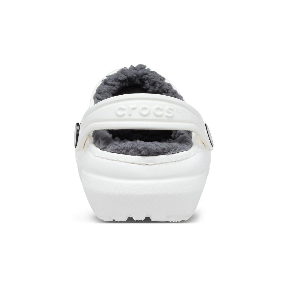 Sandália crocs classic lined clog infantil white/grey - 7