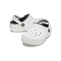Sandália crocs classic lined clog infantil white/grey - 1