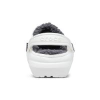 Sandália crocs classic lined clog infantil white/grey - 7