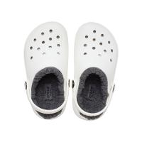 Sandália crocs classic lined clog infantil white/grey - 5