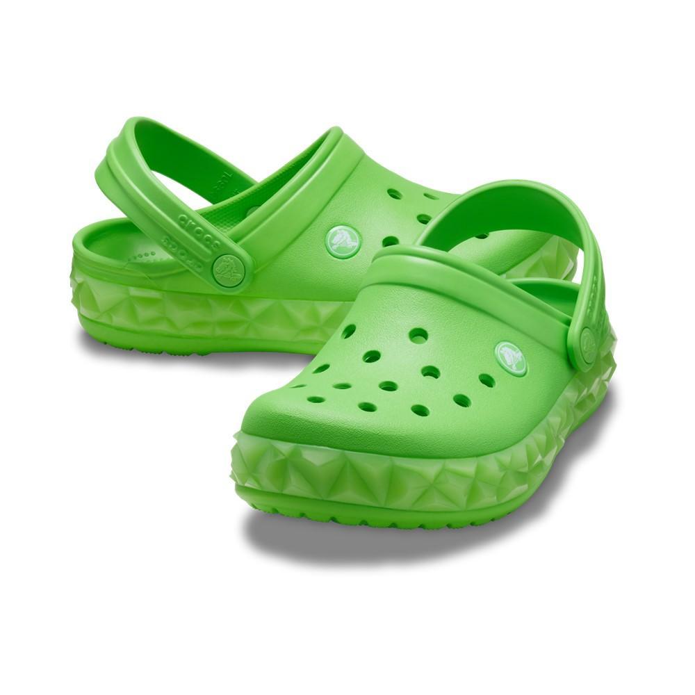 Sandália crocs crocband geometric glow band clog t green slime - 7