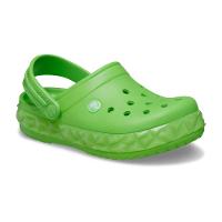 Sandália crocs crocband geometric glow band clog t green slime
