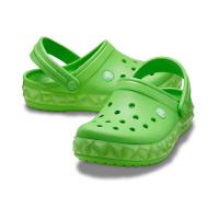 Sandália crocs crocband geometric glow band clog t green slime - 7