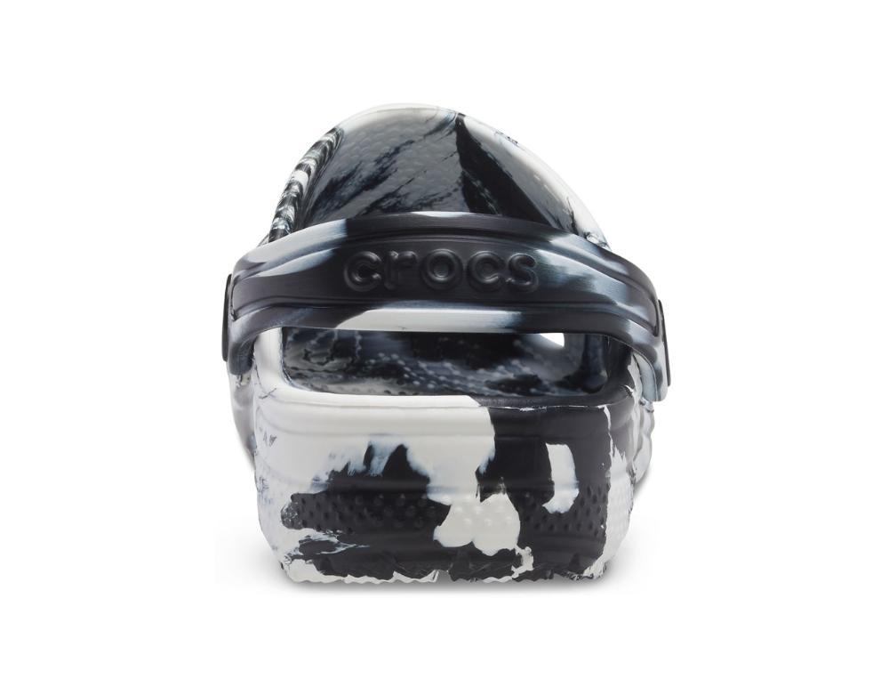 Crocs classic marbled clog k white/black - 6