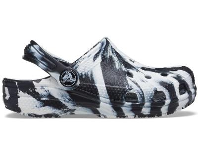 Crocs classic marbled clog k white/black