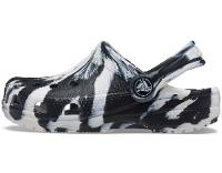 Crocs classic marbled clog k white/black - 2