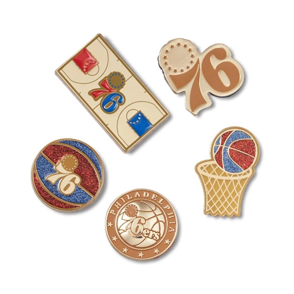 Jibbitz™ nba philadelphia 76ers pack com 5 peças unico - 1