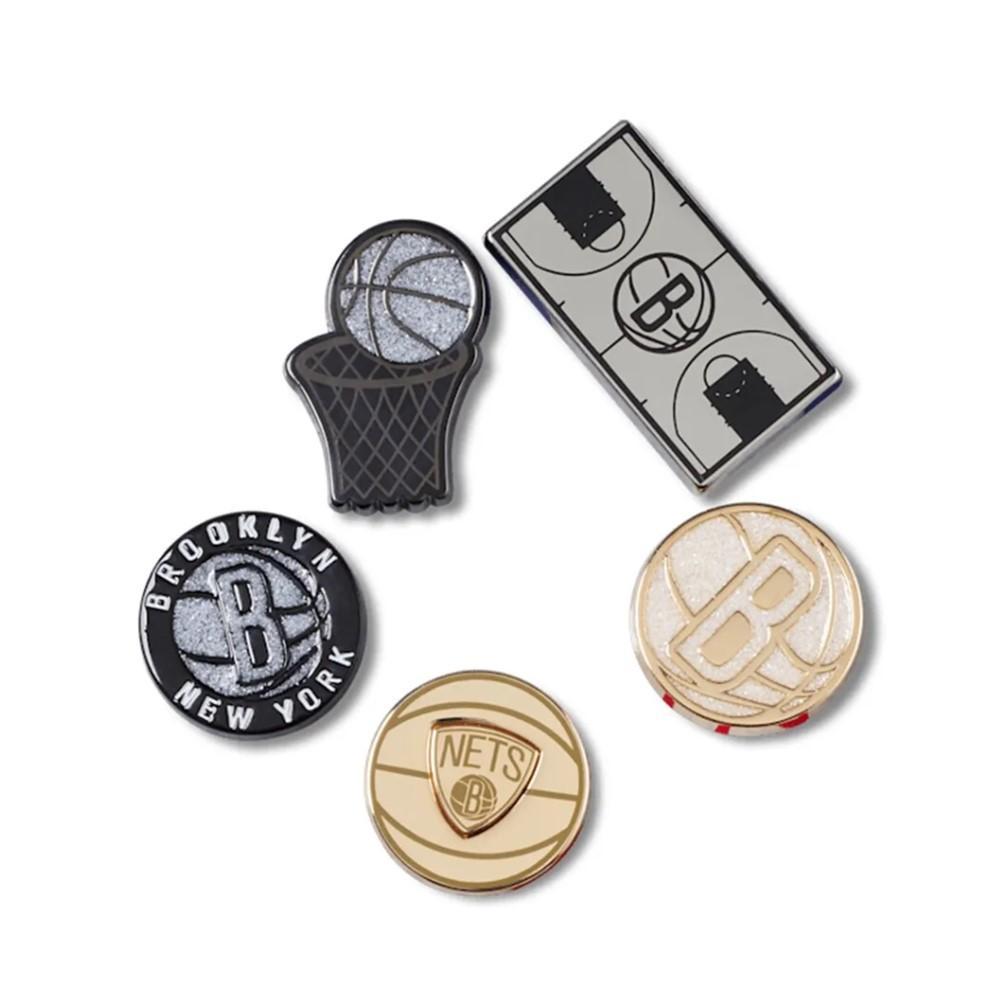 Jibbitz™ nba brooklyn nets pack com 5 peças unico - 1