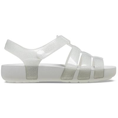Sandália crocs isabella glitter sandal k silver glitter