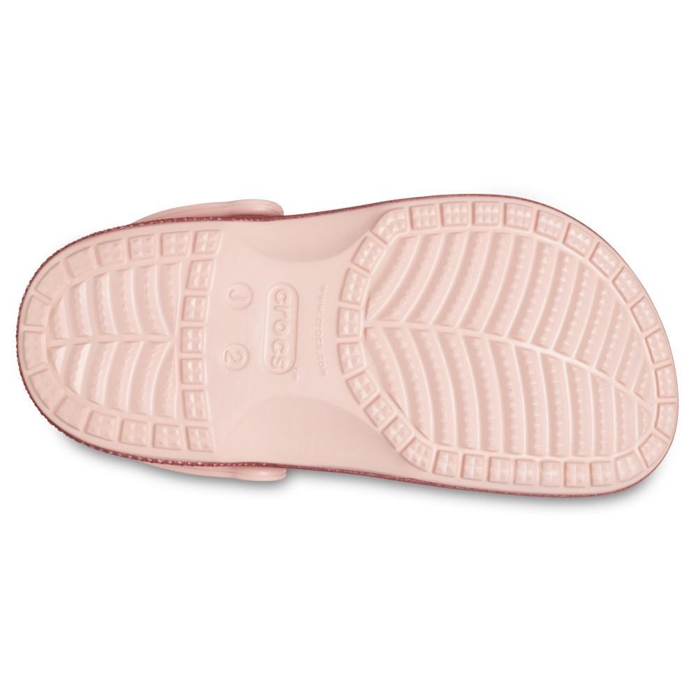Sandália crocs baya glitter clog t pink rose - 6