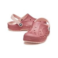 Sandália crocs baya glitter clog t pink rose