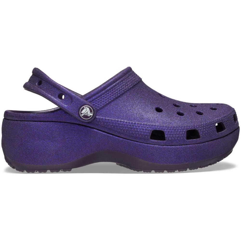 Sandália crocs plataform glitter clog  dark iris - 1