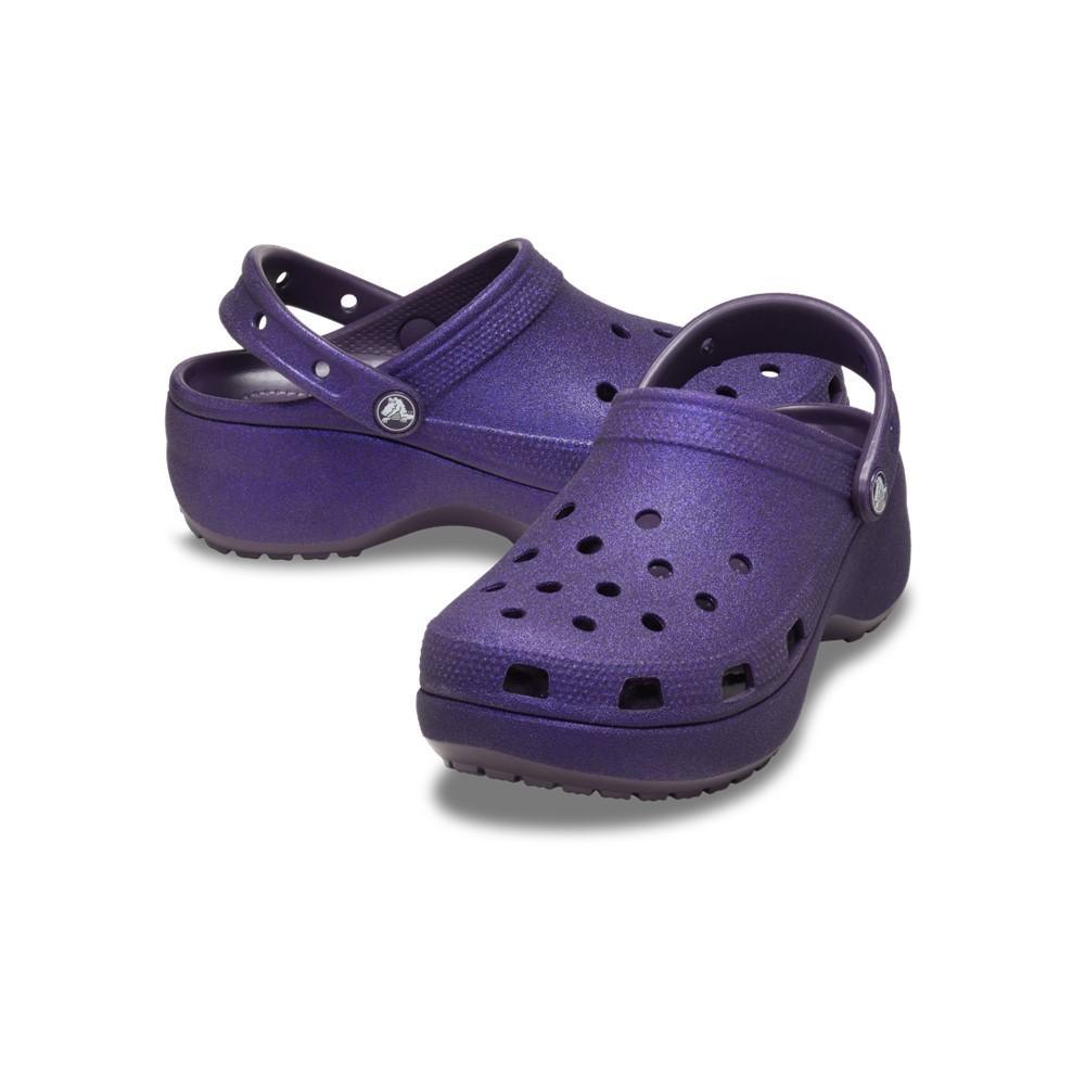 Sandália crocs plataform glitter clog  dark iris - 4