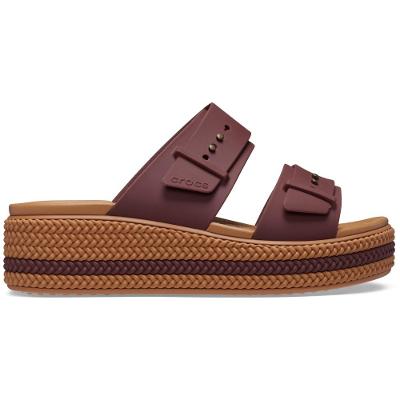 Sandália crocs brooklyn woven buckle dark clay