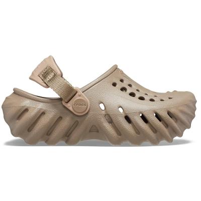 Sandália crocs echo clog t khaki