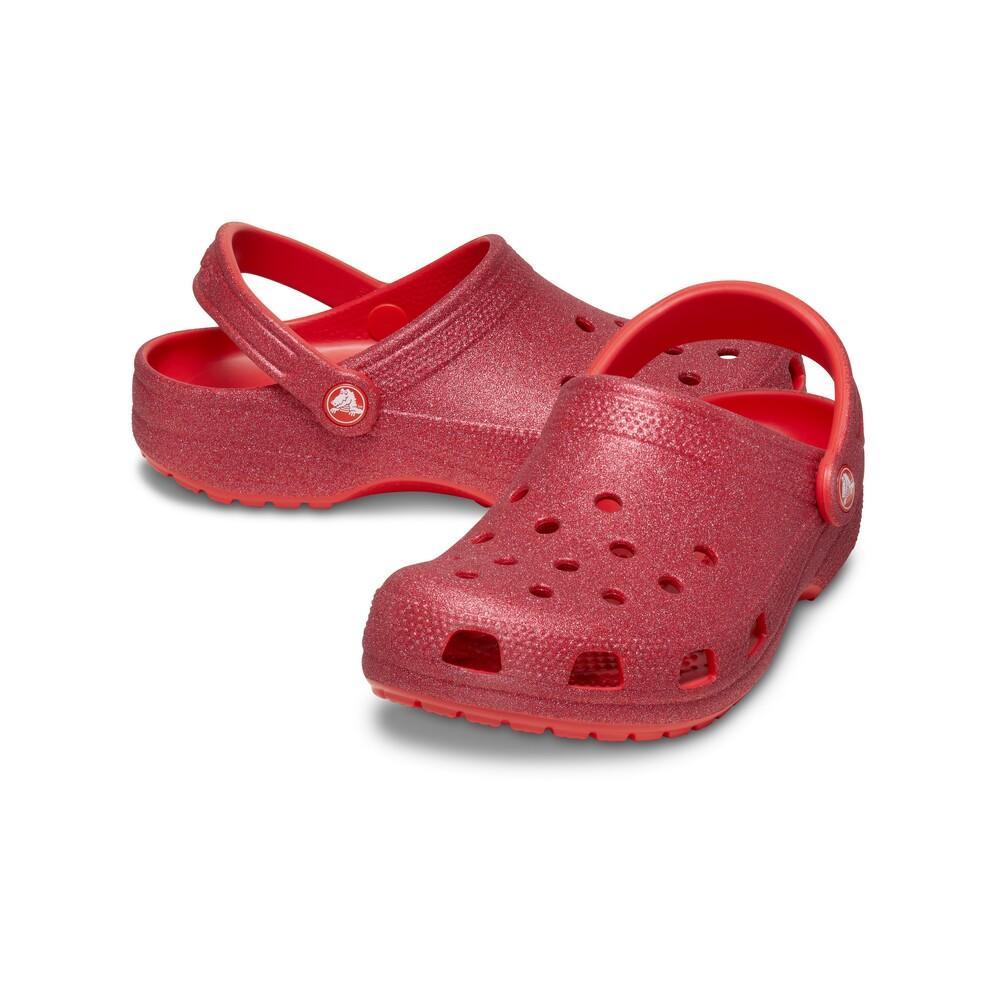 Sandália crocs classic glitter clog cherry red - 4
