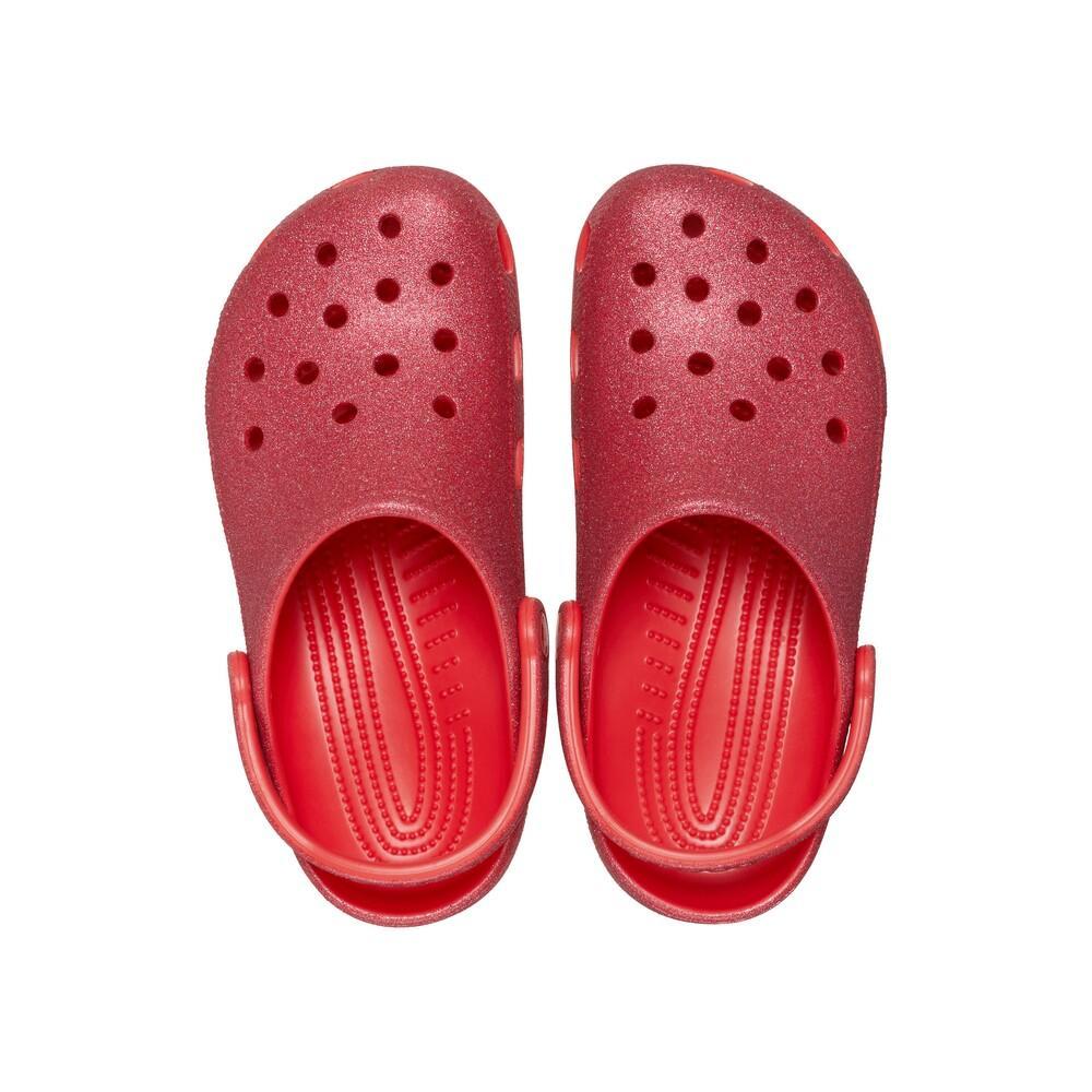 Sandália crocs classic glitter clog cherry red - 5