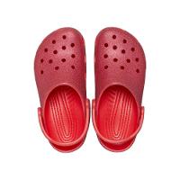 Sandália crocs classic glitter clog cherry red - 5