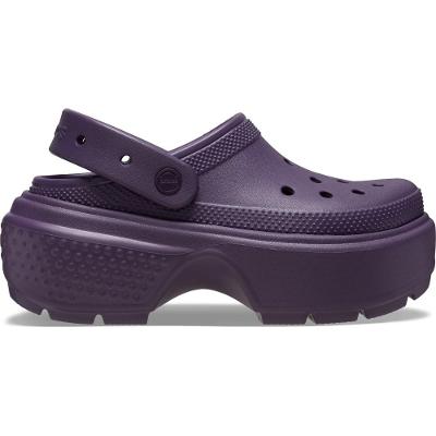 Sandália crocs stomp clog dark iris