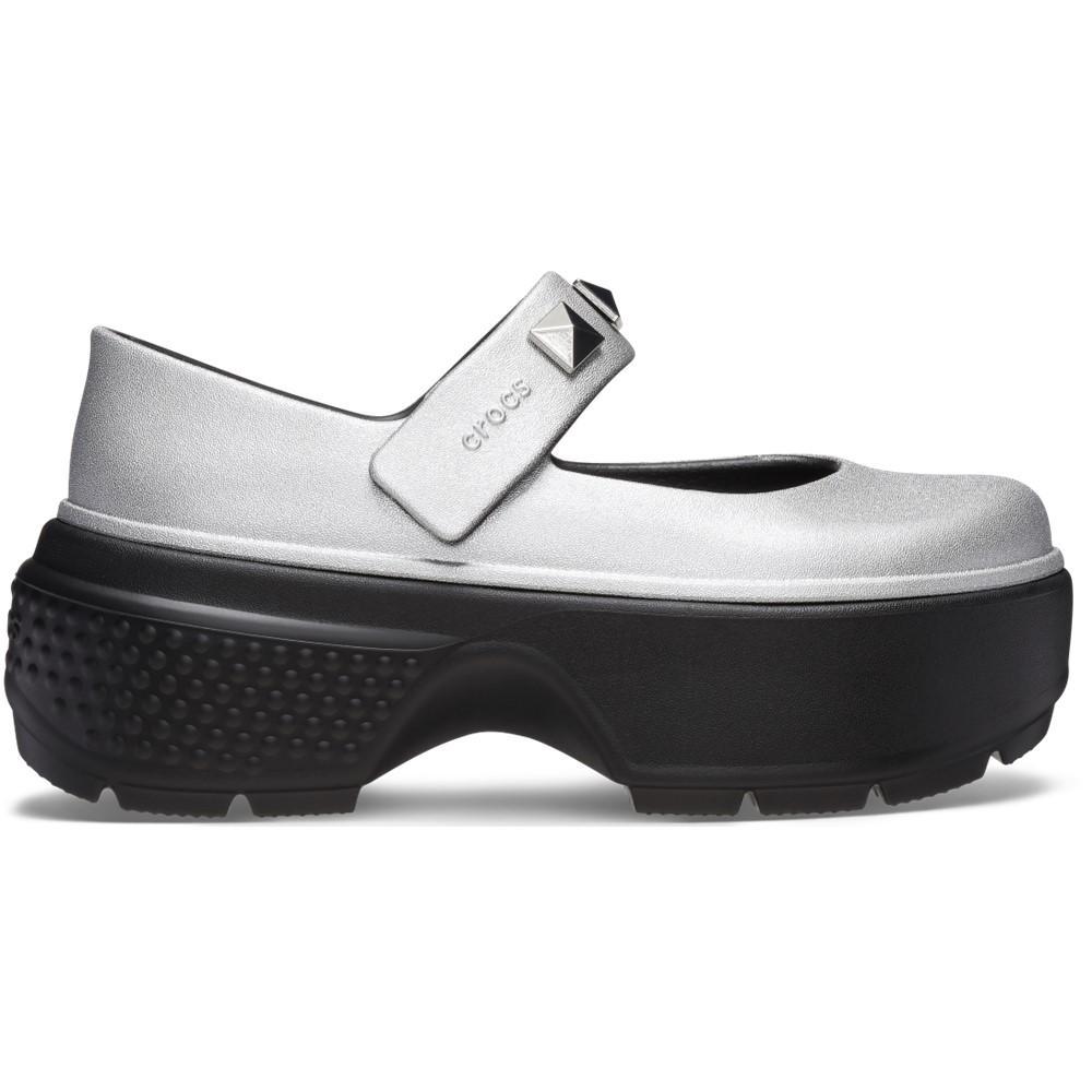 Sandália crocs stomp metallic mary jane silver - 1
