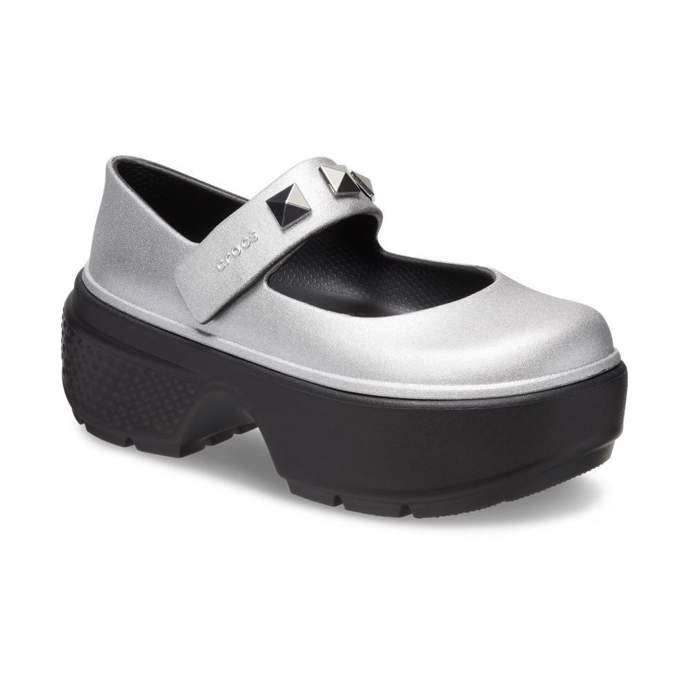 Sandália crocs stomp metallic mary jane silver - 2
