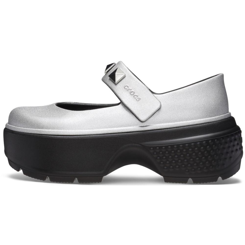 Sandália crocs stomp metallic mary jane silver - 3