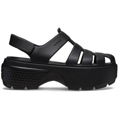 Sandália crocs stomp fisherman sandal black