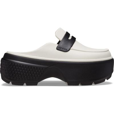 Sandália crocs stomp loafer linen black