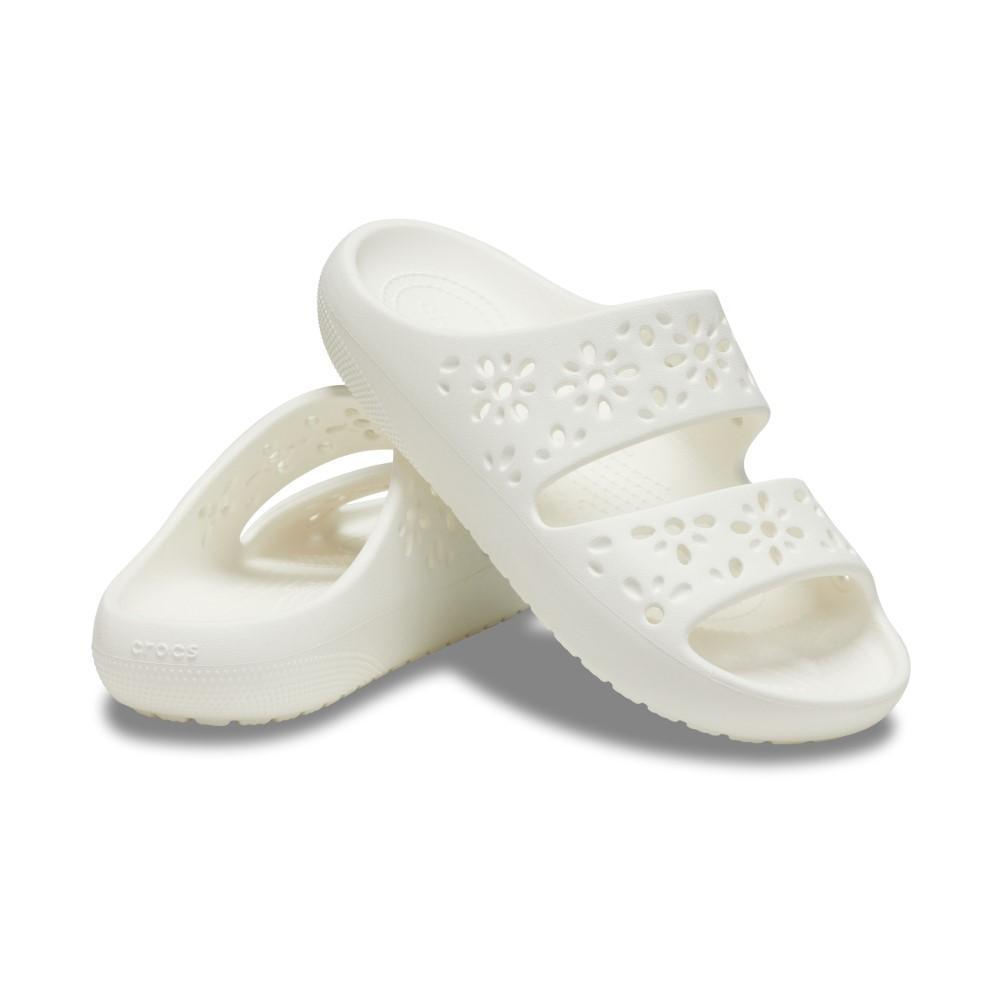 Sandália crocs classic floral cut out sandal chalk - 4