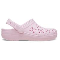 Sandália crocs classic floral cut out clog t pink milk - 1