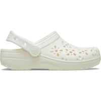 Sandália crocs classic floral cut out clog t chalk - 1