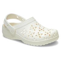 Sandália crocs classic floral cut out clog t chalk - 2