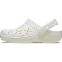 Sandália crocs classic floral cut out clog t chalk - 3