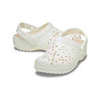 Sandália crocs classic floral cut out clog t chalk