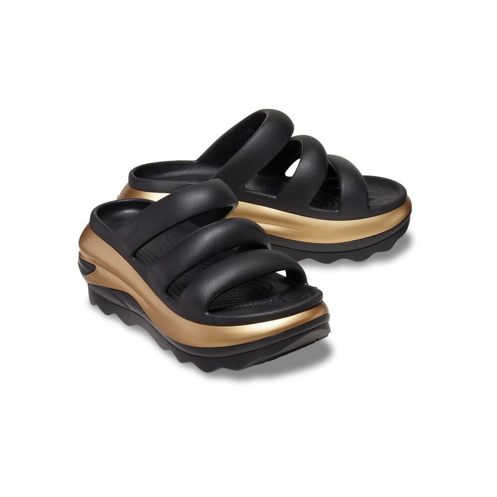 Sandália crocs mega crush metallic triple strap black/gold - 1