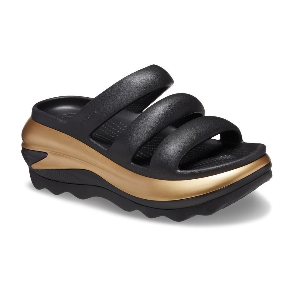 Sandália crocs mega crush metallic triple strap black/gold - 3
