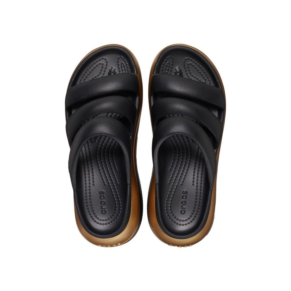 Sandália crocs mega crush metallic triple strap black/gold - 5