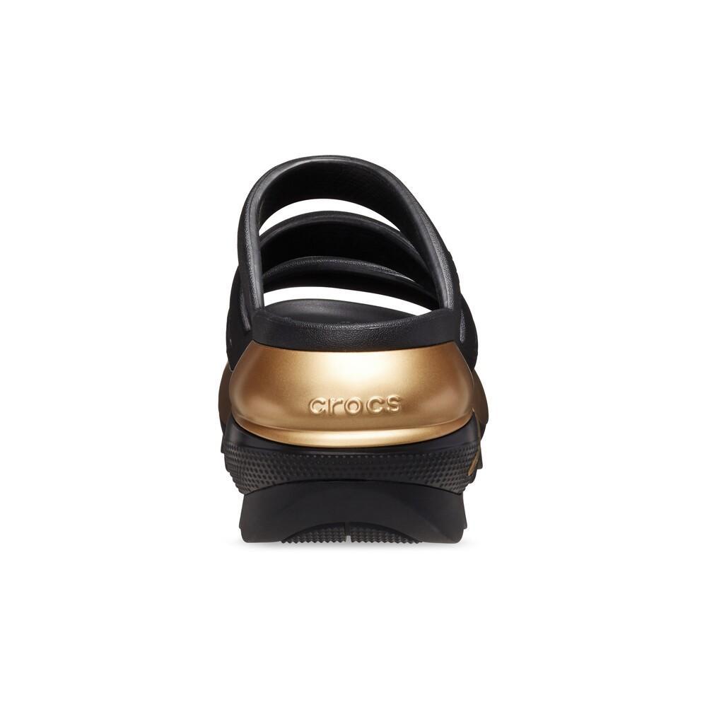 Sandália crocs mega crush metallic triple strap black/gold - 7