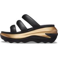 Sandália crocs mega crush metallic triple strap black/gold